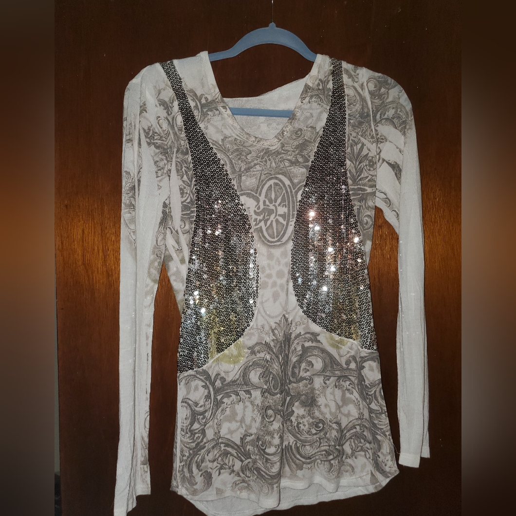 Hot Choco Sequin Top (Large)